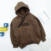هودی دورس پسرانه کلاهدار طرح COOL با چاپ گلدوزی ضخیم
