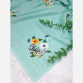 روسری مجلسی طرح پونه تیره نخ کاستوم قواره بزرگ زنانه 140x140