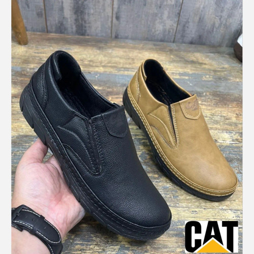 کفش طبی مردانه مدل CAT چرم دوردوخت با زیره پلیمری بادوام و سبک
