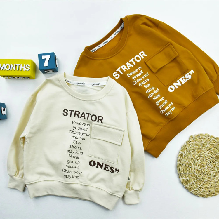بلوز پسرانه تک جیب اسپرت پنبهای پاییزه و زمستانه