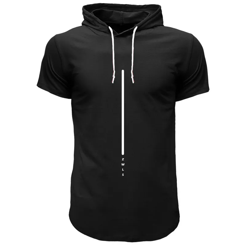 تی شرت کلاه دار مردانه مدل 00140265 رنگ مشکی جنس نخ آستین کوتاه طرح ساده