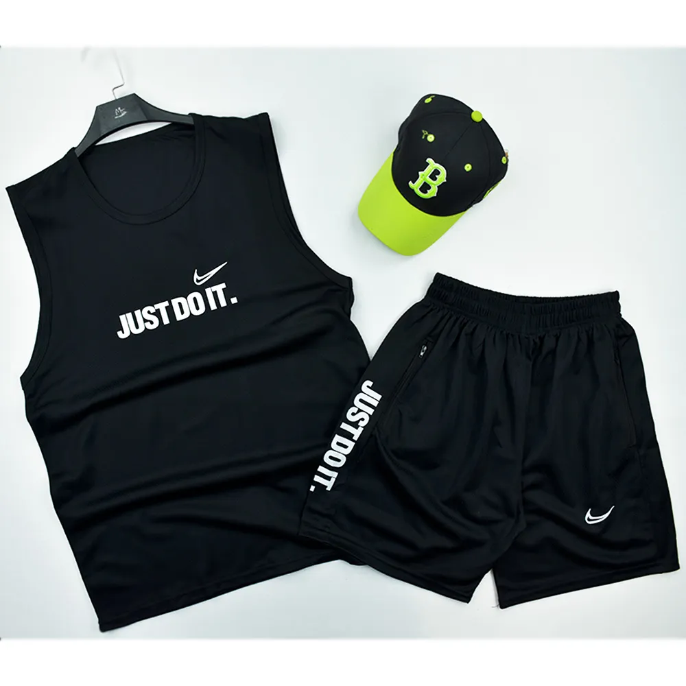 ست تاپ و شلوارک ورزشی مردانه مدل JUST DO IT رنگ مشکی
