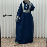 پیراهن ساحلی نخی زنانه مدل سرخپوستی فری سایز مناسب تا 44 با کمربند