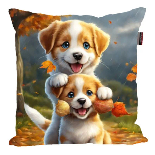 کوسن کودک مدل سگ بامزه ابعاد 30x30 سانتیمتر با رویه مخمل و قابلیت شستشو