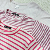 کراپ راه راه کبریتی چهارفصل زنانه دخترانه تنخور شیک سایز S M L XL XXL
