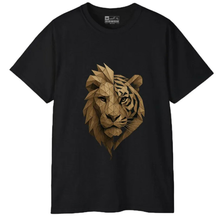 تیشرت آستین کوتاه مردانه پاد آفرین مدل حیوانات طرح شیر کد 1861