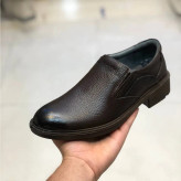 کفش چرم مردانه مجلسی ایپک قهوه ای سوخته راحتی شیک رویه چرم طبیعی زیره پیو سبک