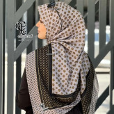 روسری نخ کاستوم طرح خال خال اکلیلی قواره بزرگ 140 سانتیمتر