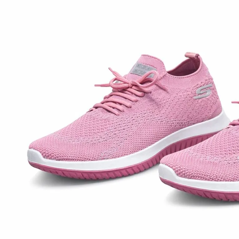 کفش اسکیچرز جورابی زنانه مدل ROYAL رنگ صورتی با رویه بافت تنفسی و زیره پیو سبک و راحت