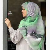 روسری نخ کاستوم طرح هما ابعاد 140 در 140