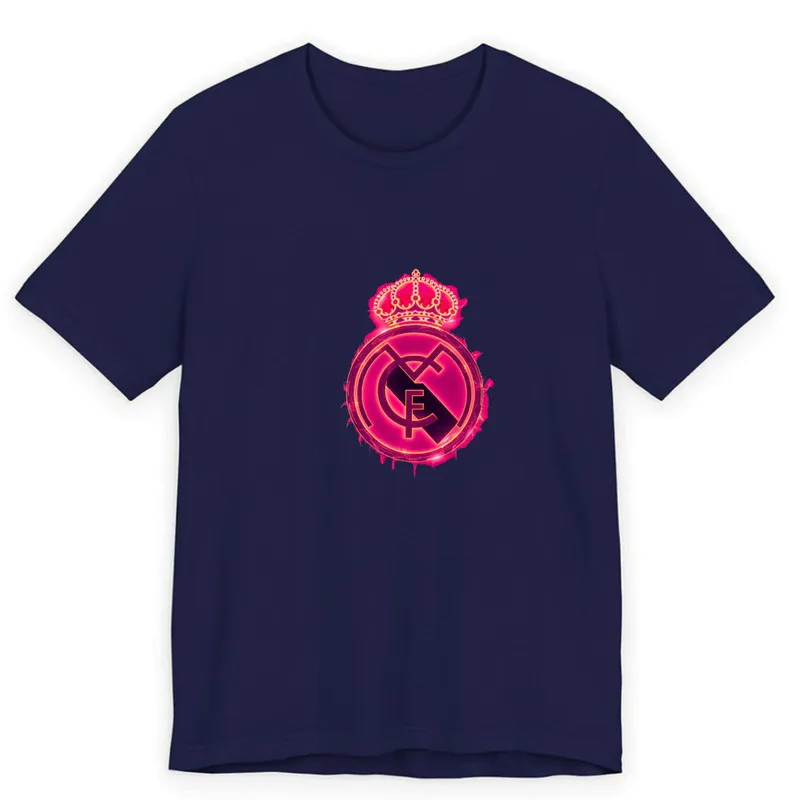 تیشرت آستین کوتاه مردانه یقه گرد طرح رئال مادرید مدل 580
