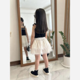ست تاپ و دامن دخترانه جنس نخ پنبه و کراش مناسب 2 تا 7 سال