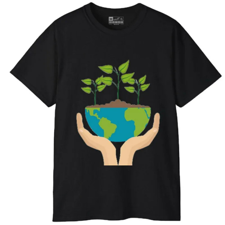 تیشرت آستین کوتاه مردانه طرح گل گلدان طبیعت مدل 536