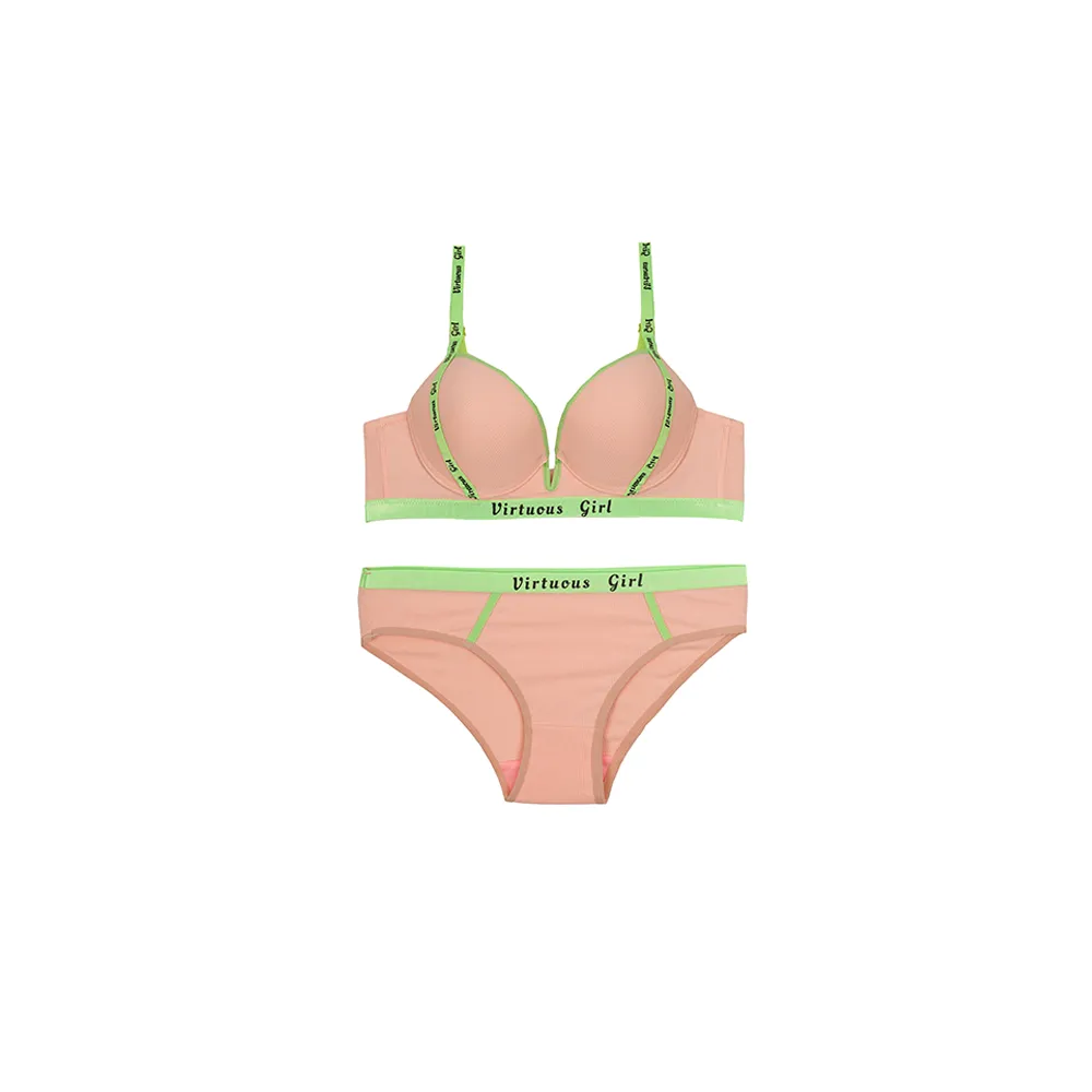 ست شورت و سوتین اسفنجی فنردار کش اسپرت VIRTUOUS GIRL سایز 75 تا 95 جنس فانریپ کبریتی