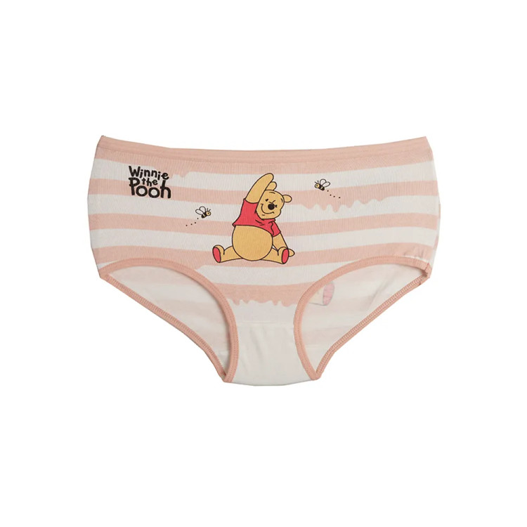 شورت دخترانه اسلیپ چاپی طرح راه راه و پو POOH سایز فری