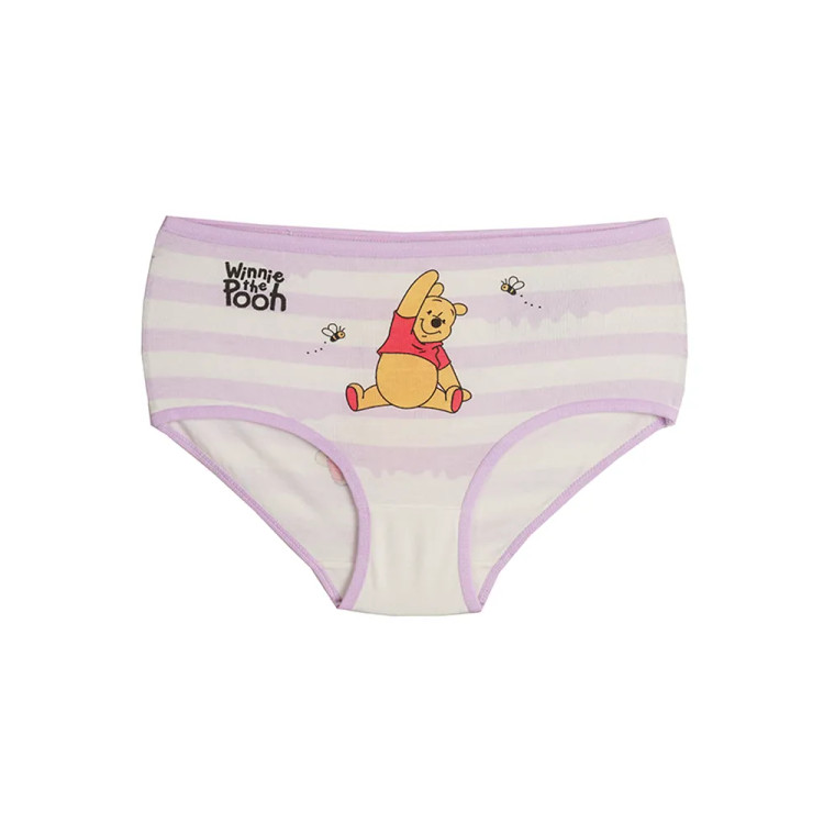 شورت دخترانه اسلیپ چاپی طرح راه راه و پو POOH سایز فری