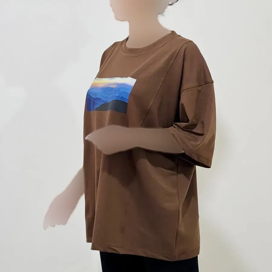 تیشرت باکسی زنانه طرحدار مدل گلکسی کد 1355