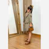 ست 4 تکه کت و دامن دخترانه به همراه تاپ و کمربند