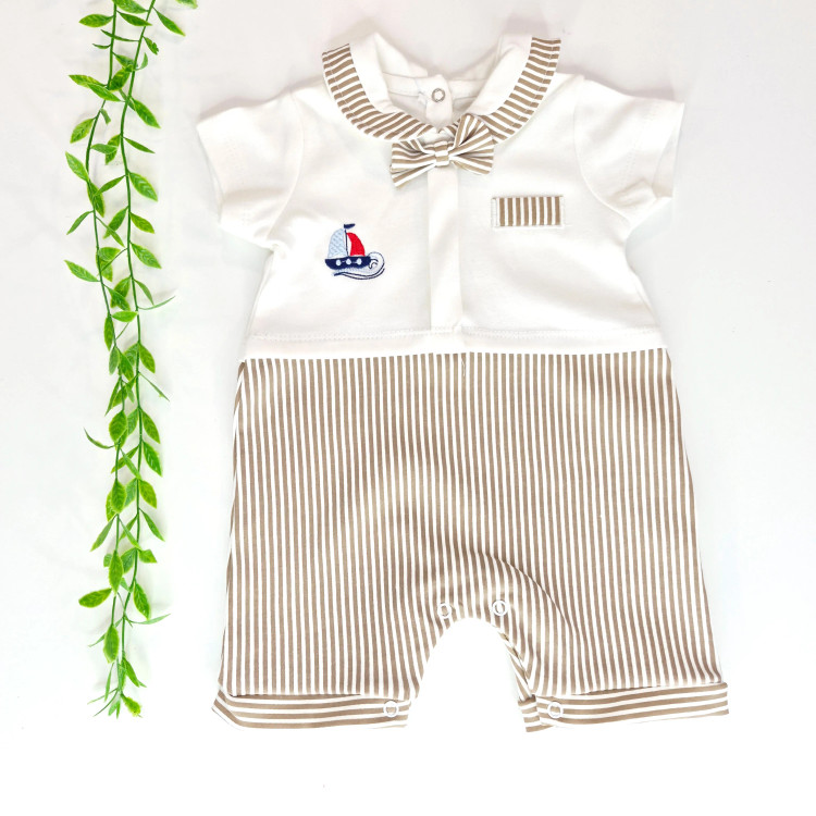 رامپر نوزادی طرح راه راه قایق مدل MM2220