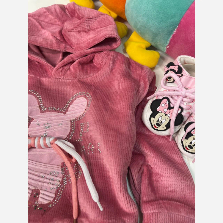 ست هودی و شلوار بچگانه مخمل تدی وارداتی