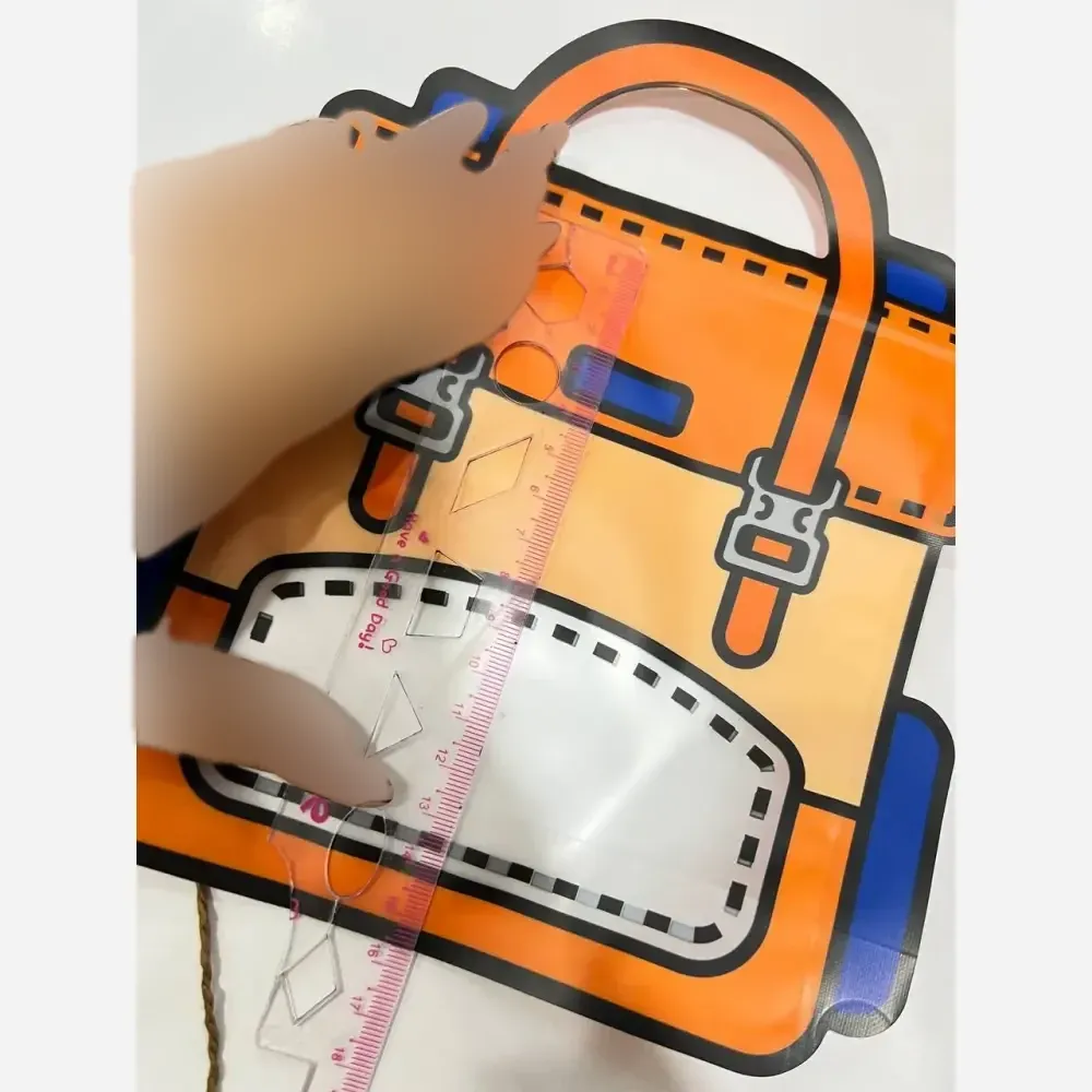 زیپ کیپ فانتزی مربعی طرح کیف ابعاد 16 در 16 سانتیمتر