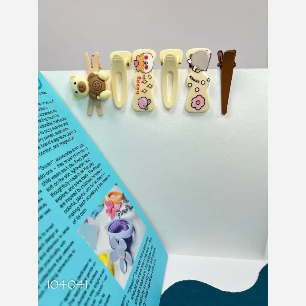 پک سه عددی گیره انبری دخترانه طرح فانتزی و رنگی