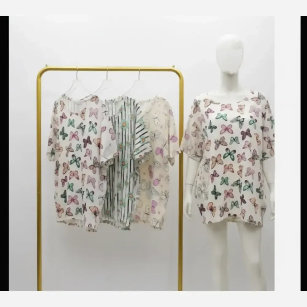 تیشرت زنانه نخی تایلندی خنک قواره دار سایز بزرگ تا 48