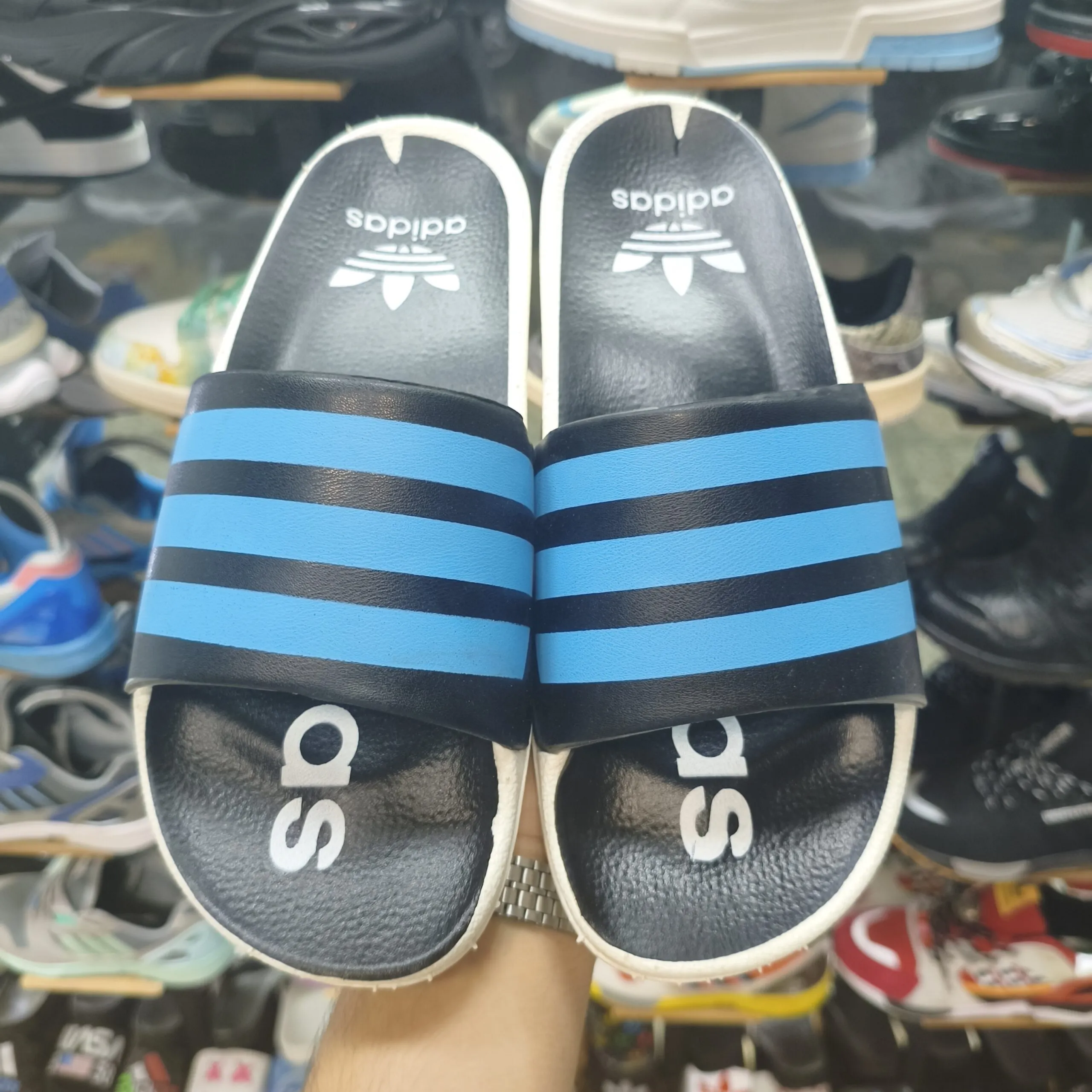 دمپایی مردانه آدیداس مدل سوپر استار رنگ آبی