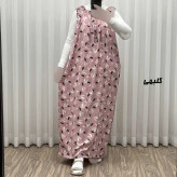 پیراهن ساحلی زنانه نخی آستین حلقه ای فری سایز مناسب تا سایز 52