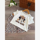 ست تیشرت و شلوارک دخترانه نخ پنبه مناسب 2 تا 8 سال