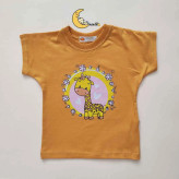 ست تیشرت و شورت دخترانه طرح زرافه جنس نخ پنبه سایز 3 تا 6 سال