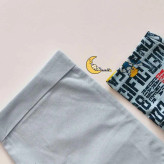 ست تیشرت و شلوارک کتان پسرانه طرح دار آبی مناسب 1 تا 6 سال