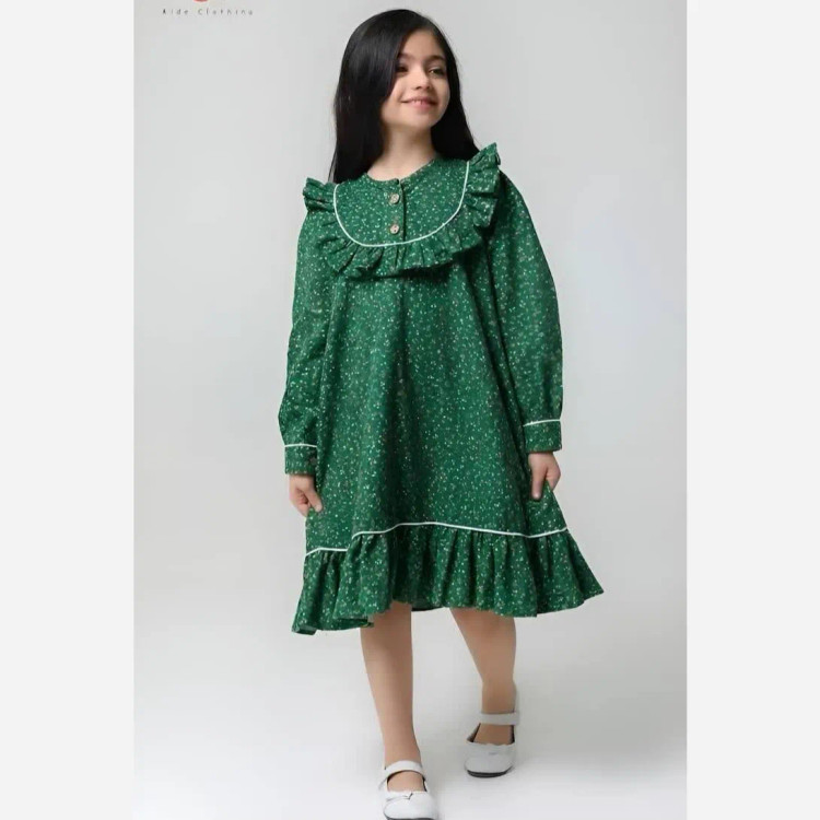 پیراهن کتان تافته دخترانه در 4 سایز مختلف