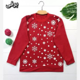 بلوز زنانه یقه گرد طرح دار جنس دورس مناسب سایز 36 تا 44