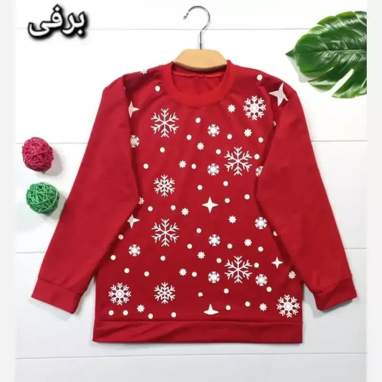 بلوز زنانه یقه گرد طرح دار جنس دورس مناسب سایز 36 تا 44