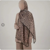 شال توری پلنگی دور گاندوزی قواره بزرگ تابستانی