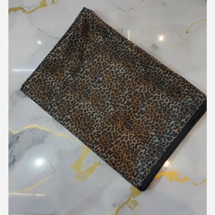 شال توری پلنگی دور گاندوزی قواره بزرگ تابستانی