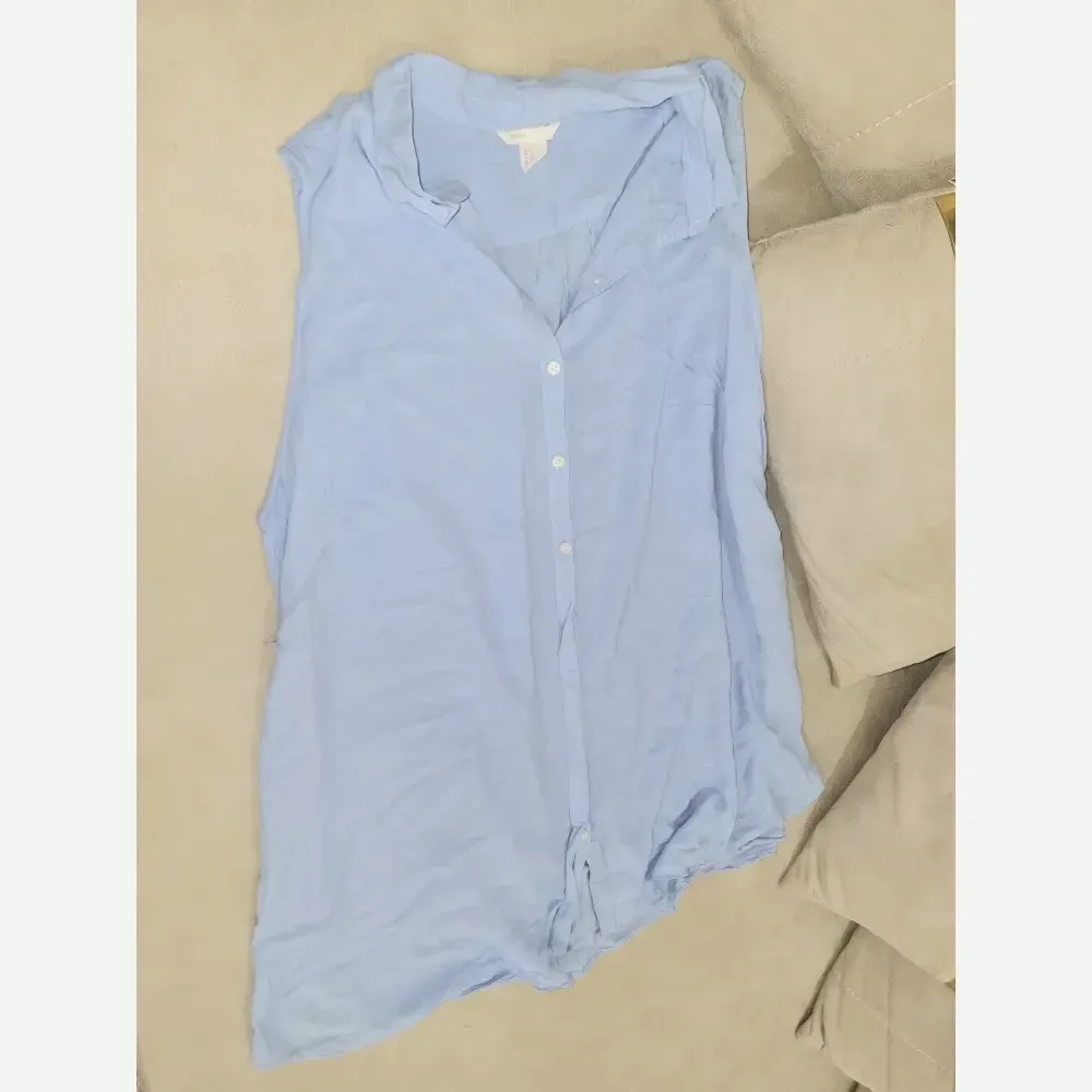 سارافون زنانه نخی آستین حلقه ای قواره آزاد رنگ آبی ملایم سایز 40 تا 50
