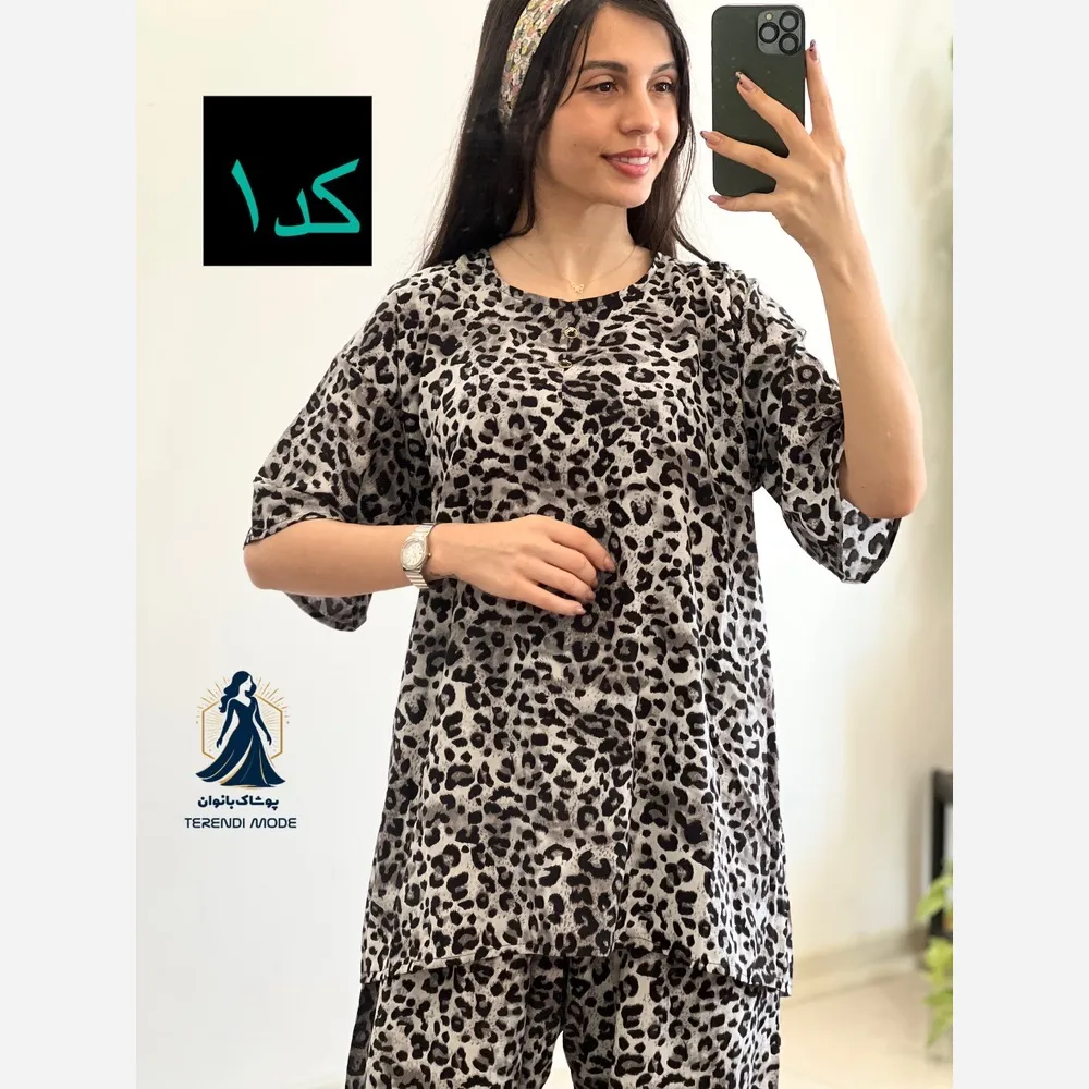 ست شومیز شلوار گلدار جنس نخ خارجی
