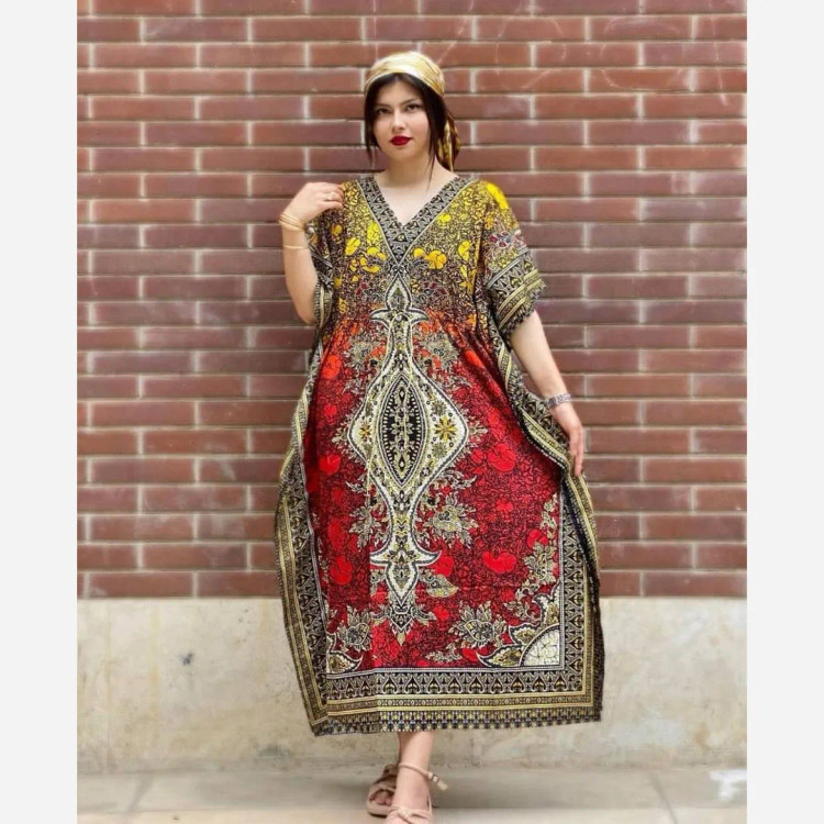 پانچو زنانه سیلک هندی فری سایز بلند