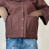 شومیز دوجیب لینن زنانه