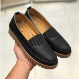 کفش چرم طبی زنانه مدل سوگل مشکی