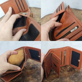 کیف پول چرم مردانه سه لت چرم اصل گاوی
