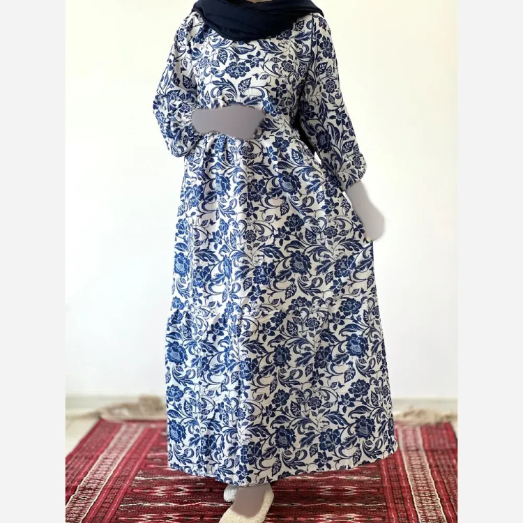 پیراهن ساحلی زنانه جنس فلور بوگاتی فری سایز قد 135