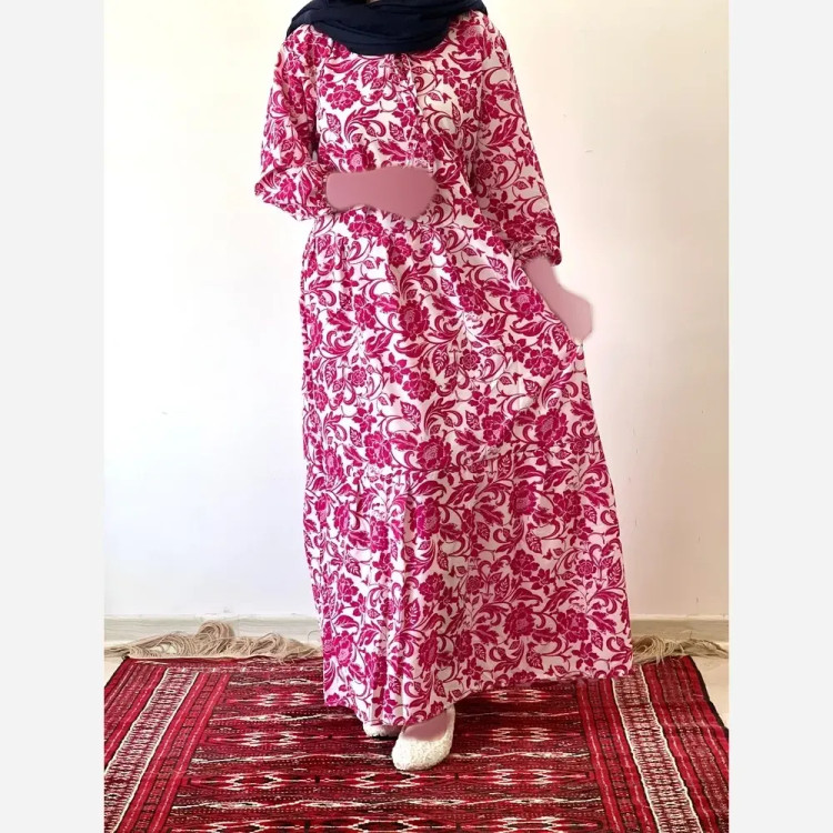 پیراهن ساحلی زنانه جنس فلور بوگاتی فری سایز قد 135