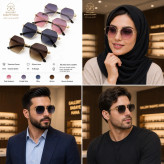 عینک آفتابی IC BERLIN چند ضلعی UV400 اسپرت طلایی