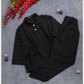 ست شومیز و شلوار شانتون زنانه آستین پاکتی فروغ