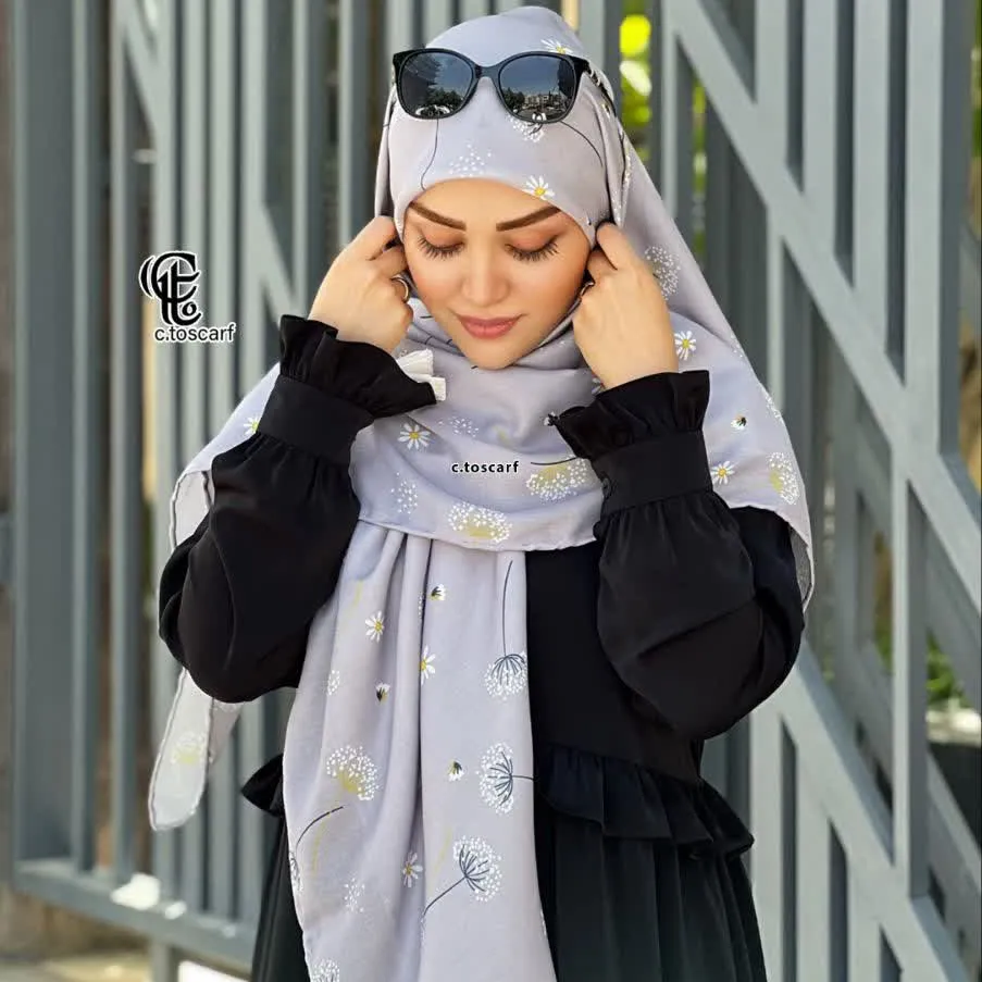 روسری نخی قاصدک طرح سهراب قایق 140 سانتی متر