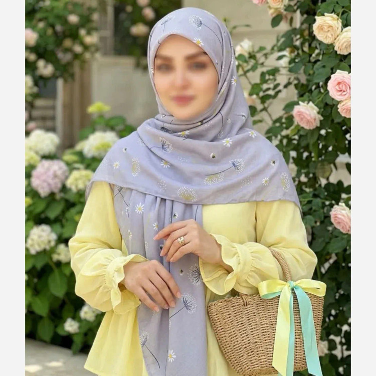 روسری نخی قاصدک طرح سهراب قایق 140 سانتی متر