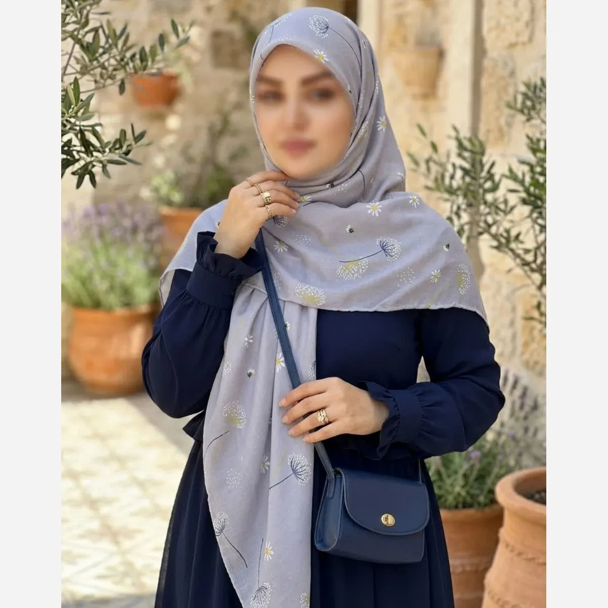 روسری نخی قاصدک طرح سهراب قایق 140 سانتی متر